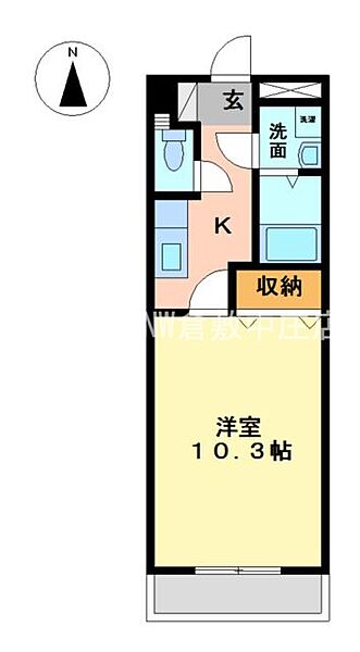 コンフォール21 ｜岡山県倉敷市玉島爪崎(賃貸アパート1K・1階・31.02㎡)の写真 その2