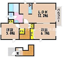 メゾン・モナ　Ｅ棟 206 ｜ 岡山県倉敷市茶屋町326（賃貸アパート2LDK・2階・61.80㎡） その2