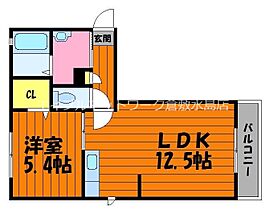 ウルーズメゾン　Ｂ棟 206 ｜ 岡山県倉敷市上東781-1（賃貸アパート1LDK・2階・40.41㎡） その2