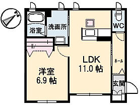 岡山県倉敷市玉島長尾19-1（賃貸アパート1LDK・1階・44.54㎡） その2