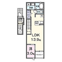 岡山県岡山市北区田中607番地8（賃貸アパート1LDK・2階・41.73㎡） その2