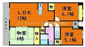 クレストール 408 ｜ 岡山県倉敷市日吉町442-1（賃貸マンション3LDK・2階・70.25㎡） その2