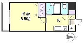 シャトーブリアン 502 ｜ 岡山県倉敷市鶴形1丁目4-15（賃貸マンション1K・5階・25.02㎡） その2