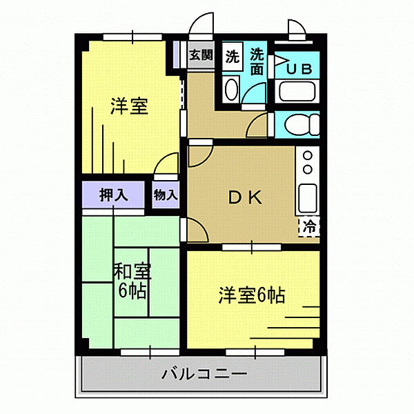 グレース赤坂 103｜東京都あきる野市瀬戸岡(賃貸マンション3DK・1階・53.55㎡)の写真 その2