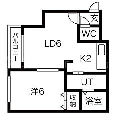 パラッツオ平岸 1LDKの間取図画像