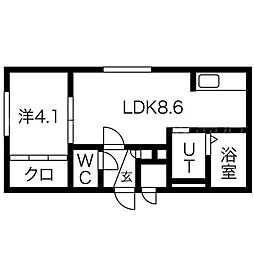 Shanti山鼻 1LDKの間取図画像