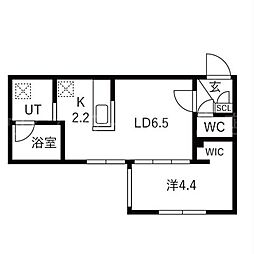 Flap福住(フラップ) 1LDKの間取図画像