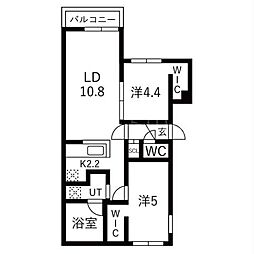 Flap福住(フラップ) 2LDKの間取図画像