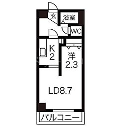 アムス東札幌24 1LDKの間取図画像