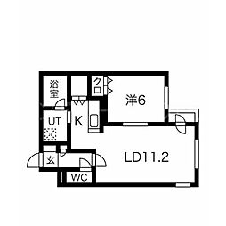 クラリス菊水 1LDKの間取図画像