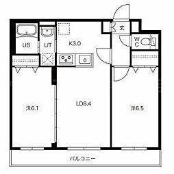 RITZGRANDE東札幌 2LDKの間取図画像