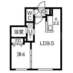 ラ・ムーン菊水 1LDKの間取図画像