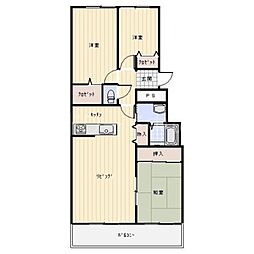ガーデンコート中の島 3LDKの間取図画像