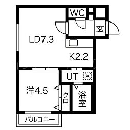 ガレ・ド・ロータス 1LDKの間取図画像