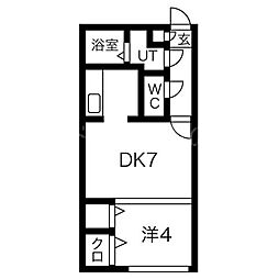 ファインブルーム学園前 1DKの間取図画像