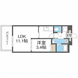 イリオス中島公園 1LDKの間取図画像