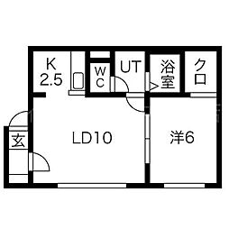 パークレジデンス菊水1 1LDKの間取図画像