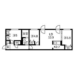 Eternity東札幌 3LDKの間取図画像