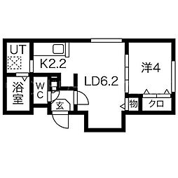 Holomuamakalii 1LDKの間取図画像