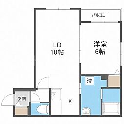 クラリス平岸2 1LDKの間取図画像