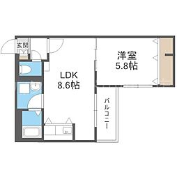 プロヴィデンス中の島 1LDKの間取図画像