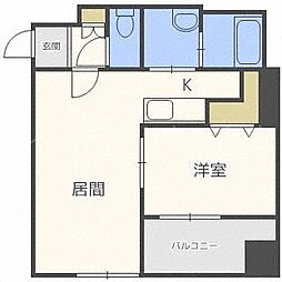 クラリス豊平3.9 1LDKの間取図画像