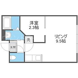 プラティーク札幌 1DKの間取図画像