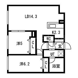 La.Bloom(ラ.ブルーム) 2LDKの間取図画像