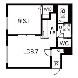 ラグジースペース栄通12 1LDKの間取図画像