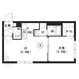 コローレ中の島 1LDKの間取図画像