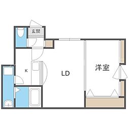 M-STAGE豊平公園 1LDKの間取図画像
