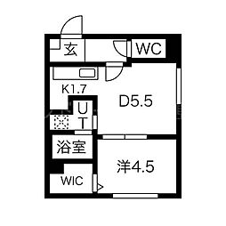 ラグジースペース南郷 1LDKの間取図画像