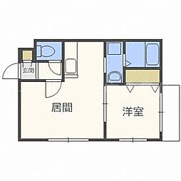 ベルヴェル平岸 1LDKの間取図画像