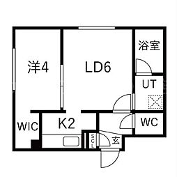 traident発寒南(トライデント) 1LDKの間取図画像