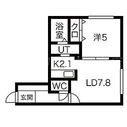 Trentadue 1LDKの間取図画像