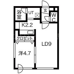 エターナルドリーム 1LDKの間取図画像