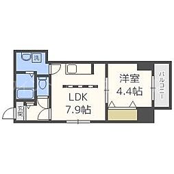 ブランシャールALAIN北18条 1DKの間取図画像