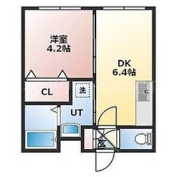 プロスペクト菊水 1DKの間取図画像