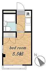パレス菊野台 1Kの間取図画像