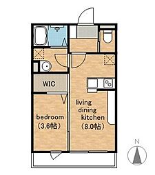 ブランシュール 1LDKの間取図画像