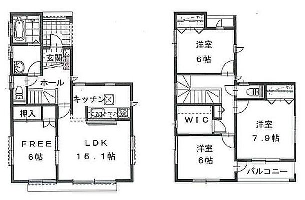 間取り 市原市青葉台6丁目　戸建て　H棟