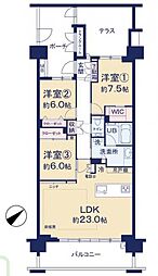 幕張ベイタウングリーナA棟 3LDKの間取図画像