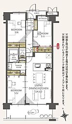 サンクレイドルおゆみ野中央 3LDKの間取図画像
