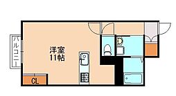 レオネクストラーラ2 1Kの間取図画像