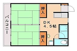 丸野ビル 2DKの間取図画像