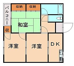 ディアドリーム2 3DKの間取図画像