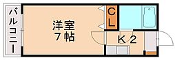 フラットco.ed 1Kの間取図画像