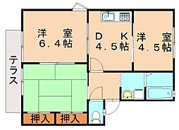 ステラハイムA 3DKの間取図画像