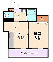 アークパレス1 1DKの間取図画像