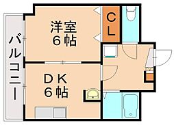 アークパレス1 1DKの間取図画像